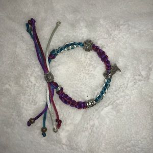 Charm Woven Bracelet with Adjustable Straps